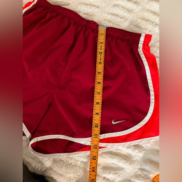 Nike Women's Red and White Athletic Shorts - Picture 4 of 5